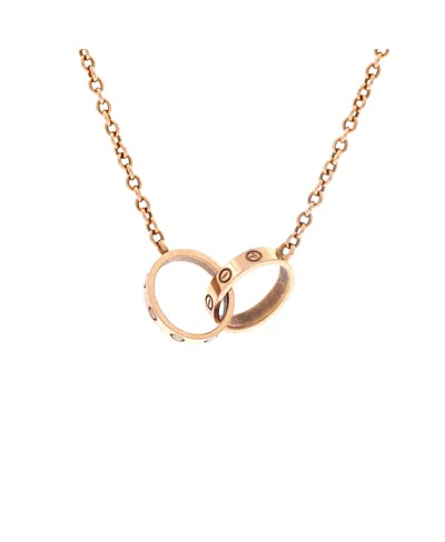 Pre-owned Pre-owned Cartier  Cartier Love Interlocking Necklace 18k Rose Gold, 17.75 In Pink