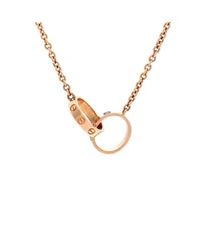 Pre-owned Pre-owned Cartier  Cartier Love Interlocking Necklace 18k Rose Gold In Pink