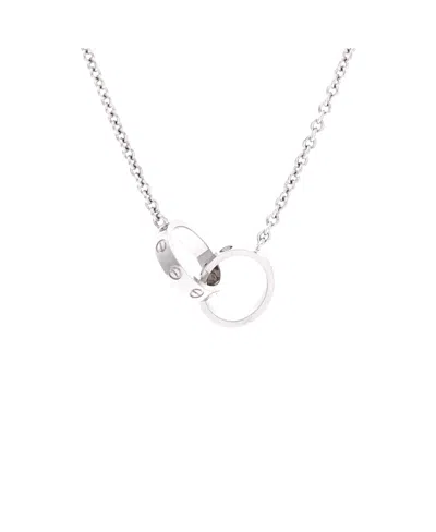 Pre-owned Pre-owned Cartier  Cartier Love Interlocking Necklace 18k White Gold, 17.25