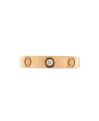 Pre-owned Pre-owned Cartier  Cartier Love Wedding Band 1 Diamond Ring 18k Gold With Diamond
