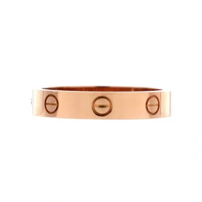Pre-owned Cartier  Cartier Love Wedding Band 1 Diamond Ring 18k Rose Gold With Diamond