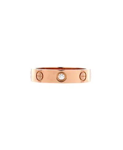 Pre-owned Pre-owned Cartier  Cartier Love Wedding Band 1 Diamond Ring 18k Rose Gold With Diamond In Pink