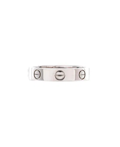 Pre-owned Pre-owned Cartier  Cartier Love Wedding Band 1 Diamond Ring 18k White Gold With Diamond