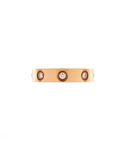 Pre-owned Pre-owned Cartier  Cartier Love Wedding Band 8 Diamonds Ring 18k Rose Gold With Diamonds In Pink