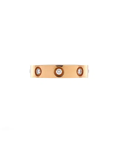 Pre-owned Pre-owned Cartier  Cartier Love Wedding Band 8 Diamonds Ring 18k Rose Gold With Diamonds In Pink