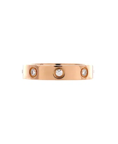 Pre-owned Pre-owned Cartier  Cartier Love Wedding Band 8 Diamonds Ring 18k Rose Gold With Diamonds In Pink