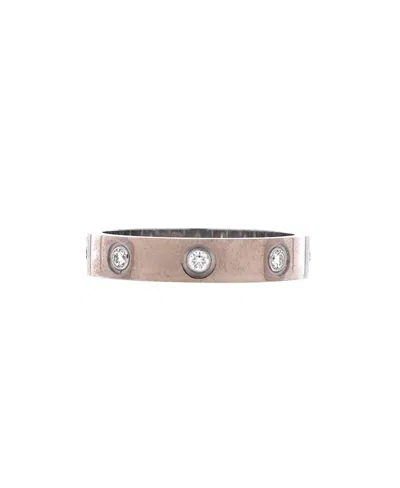 Pre-owned Pre-owned Cartier  Cartier Love Wedding Band 8 Diamonds Ring 18k White Gold With Diamonds