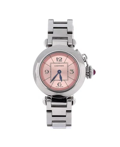 Pre-owned Pre-owned Cartier  Cartier Miss Pasha Quartz Watch In Stainless Steel 27mm In Pink
