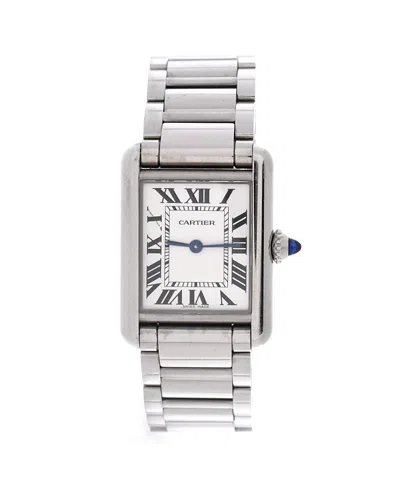 Pre-owned Pre-owned Cartier  Cartier Must De Cartier Tank Quartz Watch In Stainless Steel 22mm In Brown