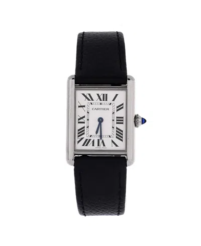 Pre-owned Pre-owned Cartier  Cartier Must De Cartier Tank Quartz Watch In Stainless Steel And Leather 25mm In Silver