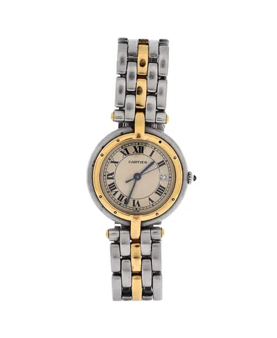 Pre-owned Pre-owned Cartier  Cartier Panthere Vendome Quartz Watch In Stainless Steel And Gold 30mm In Brown