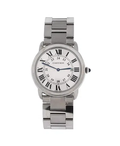 Pre-owned Pre-owned Cartier  Cartier Ronde Solo De Cartier Quartz Watch In Stainless Steel 36mm In Dial Color: Silver