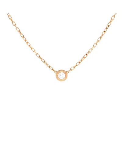 Pre-owned Pre-owned Cartier  Cartier Small Cartier D'amour Pendant Necklace 18k Rose Gold With Diamond, 16 In Pink