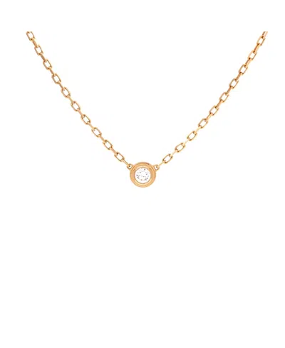 Pre-owned Pre-owned Cartier  Cartier Small Cartier D'amour Pendant Necklace 18k Rose Gold With Diamond, 16 In Pink