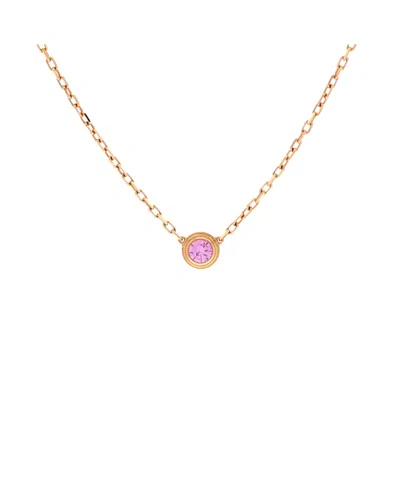Pre-owned Pre-owned Cartier  Cartier Small Cartier D'amour Pendant Necklace 18k Rose Gold With Pink Sapphire, 16