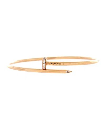 Pre-owned Pre-owned Cartier  Cartier Small Juste Un Clou Bracelet 18k Rose Gold With Diamonds In Pink