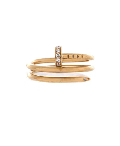 Pre-owned Pre-owned Cartier  Cartier Small Juste Un Clou Double Ring 18k Gold And Diamonds