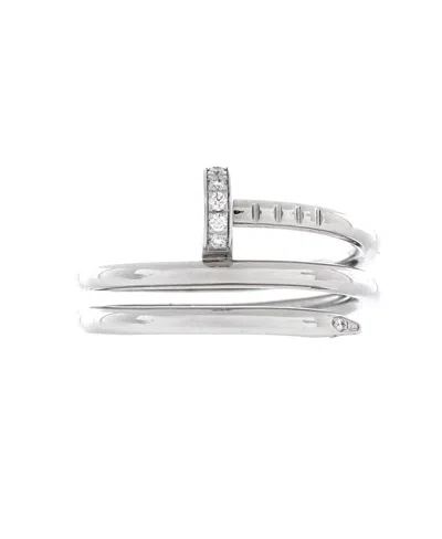 Pre-owned Pre-owned Cartier  Cartier Small Juste Un Clou Double Ring 18k White Gold And Diamonds