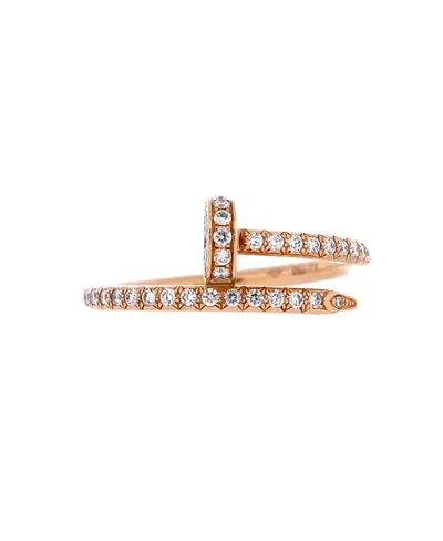 Pre-owned Pre-owned Cartier  Cartier Small Juste Un Clou Paved Ring 18k Rose Gold With Diamonds In Pink