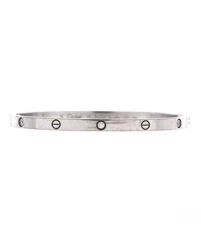Pre-owned Pre-owned Cartier  Cartier Small Love 6 Diamond Bracelet 18k White Gold And Diamonds
