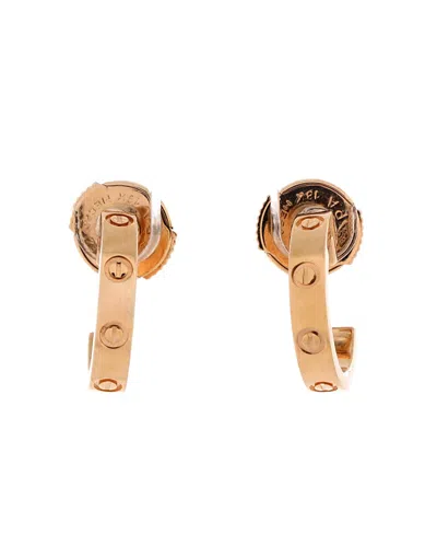 Pre-owned Pre-owned Cartier  Cartier Small Love Hoop Earrings 18k Rose Gold In Pink