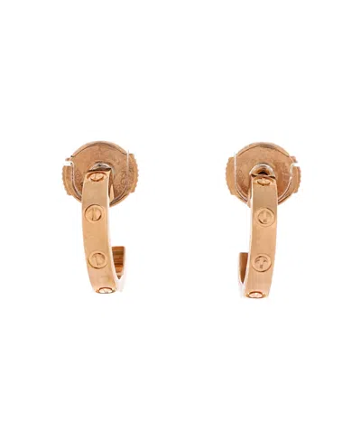 Pre-owned Pre-owned Cartier  Cartier Small Love Hoop Earrings 18k Rose Gold In Pink
