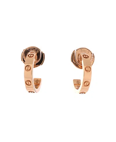 Pre-owned Pre-owned Cartier  Cartier Small Love Hoop Earrings 18k Rose Gold In Pink