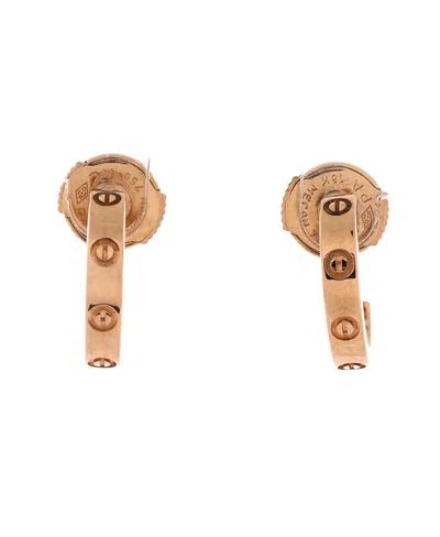 Pre-owned Pre-owned Cartier  Cartier Small Love Hoop Earrings 18k Rose Gold In Pink