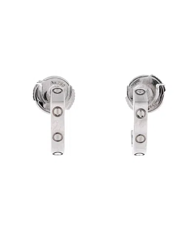 Pre-owned Pre-owned Cartier  Cartier Small Love Hoop Earrings 18k White Gold