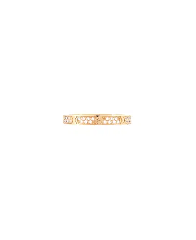 Pre-owned Pre-owned Cartier  Cartier Small Love Wedding Band Pave Diamonds Ring 18k Gold And Diamonds