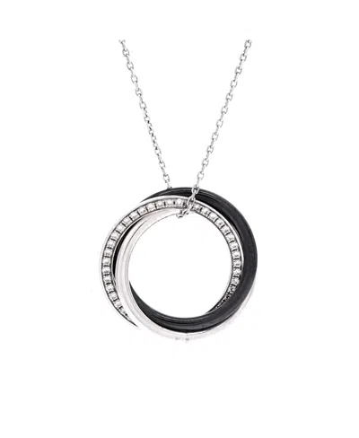 Pre-owned Pre-owned Cartier  Cartier Small Trinity Pendant Necklace 18k White Gold With Diamonds And Ceramic, 17.75