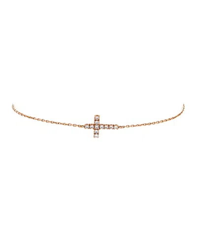 Pre-owned Pre-owned Cartier  Cartier Symbols Cross Bracelet 18k Rose Gold With Diamonds In Pink