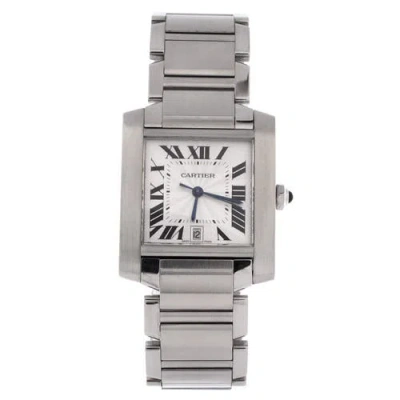 Pre-owned Cartier  Cartier Tank Francaise Automatic Watch Stainless Steel 28 In Silver