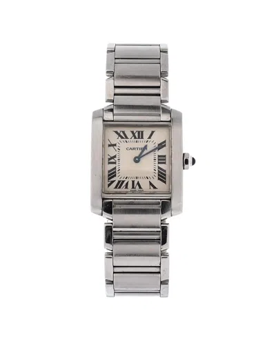 Pre-owned Pre-owned Cartier  Cartier Tank Francaise Quartz Watch In Stainless Steel 25mm In Dial Color: Natural