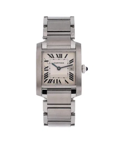 Pre-owned Pre-owned Cartier  Cartier Tank Francaise Quartz Watch In Stainless Steel 25mm In Dial Color: Natural