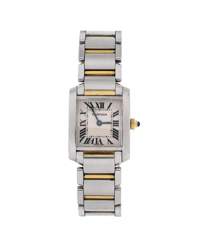 Pre-owned Pre-owned Cartier  Cartier Tank Francaise Quartz Watch In Stainless Steel And Gold 20mm In Brown