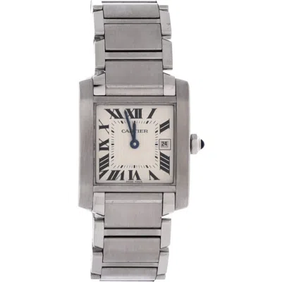Pre-owned Cartier  Cartier Tank Francaise Quartz Watch Stainless Steel 25 In Silver