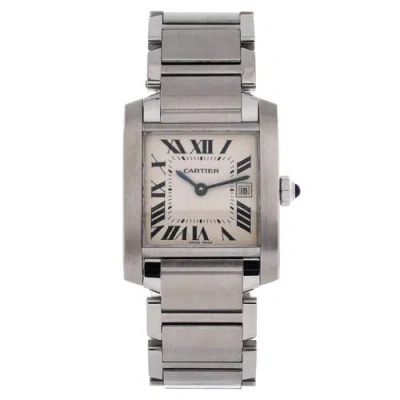 Pre-owned Cartier  Cartier Tank Francaise Quartz Watch Stainless Steel 25 In Silver