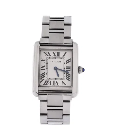 Pre-owned Pre-owned Cartier  Cartier Tank Solo Quartz Watch In Stainless Steel 24mm In Brown