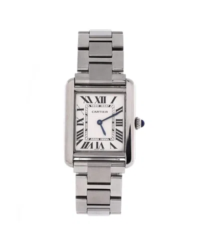 Pre-owned Pre-owned Cartier  Cartier Tank Solo Quartz Watch In Stainless Steel 24mm In Dial Color: Silver