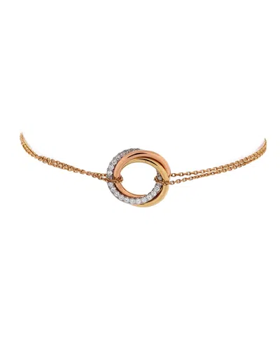 Pre-owned Pre-owned Cartier  Cartier Trinity Chain Bracelet 18k Tricolor Gold And Diamonds