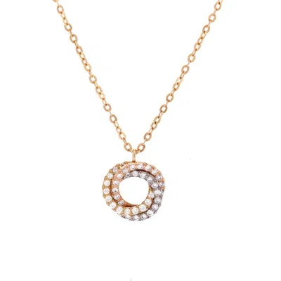 Pre-owned Cartier  Cartier Trinity Choker Necklace 18k Tricolor Gold With Pave Diamonds