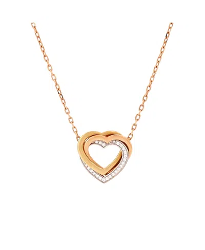 Pre-owned Pre-owned Cartier  Cartier Trinity De Cartier Heart Pendant Necklace 18k Tricolor Gold With Diamonds, 16