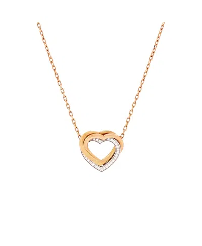 Pre-owned Pre-owned Cartier  Cartier Trinity De Cartier Heart Pendant Necklace 18k Tricolor Gold With Diamonds, 16.5