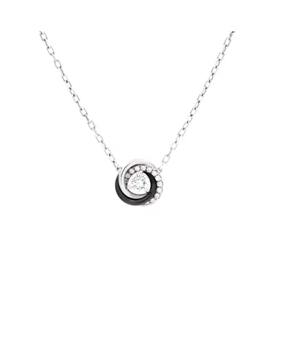 Pre-owned Pre-owned Cartier  Cartier Trinity Diamond Pendant Necklace 18k White Gold With Diamonds And Ceramic, 16.25