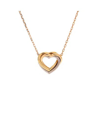 Pre-owned Pre-owned Cartier  Cartier Trinity Heart Pendant Necklace 18k Tricolor Gold, 16.25