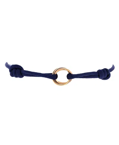 Pre-owned Pre-owned Cartier  Cartier Trinity On Cord Bracelet Silk Cord With 18k Tricolor Gold