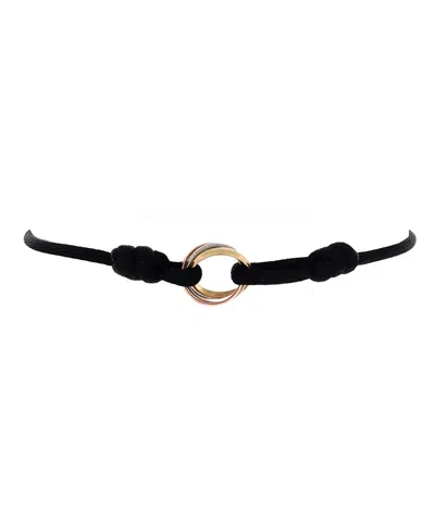Pre-owned Pre-owned Cartier  Cartier Trinity On Cord Bracelet Silk Cord With 18k Tricolor Gold