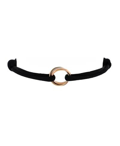 Pre-owned Pre-owned Cartier  Cartier Trinity On Cord Bracelet Silk Cord With 18k Tricolor Gold In K Gold