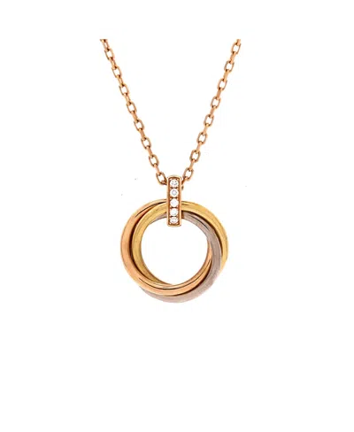 Pre-owned Pre-owned Cartier  Cartier Trinity Pendant Necklace 18k Tricolor Gold And Diamonds, 16.25
